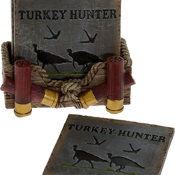 Buckshot Absorbent Coaster Set with Holder - Table Coasters Home Decors for Drin